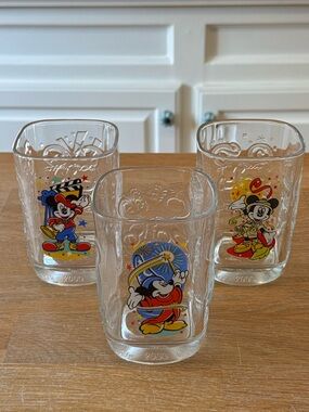 🐭 McDonald's Walt Disney World 2000 Millennium Celebration Mickey Glasses Set 3